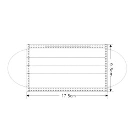 Máscara com Elástico TNT 3D Tipo I Azul (50 Uds)