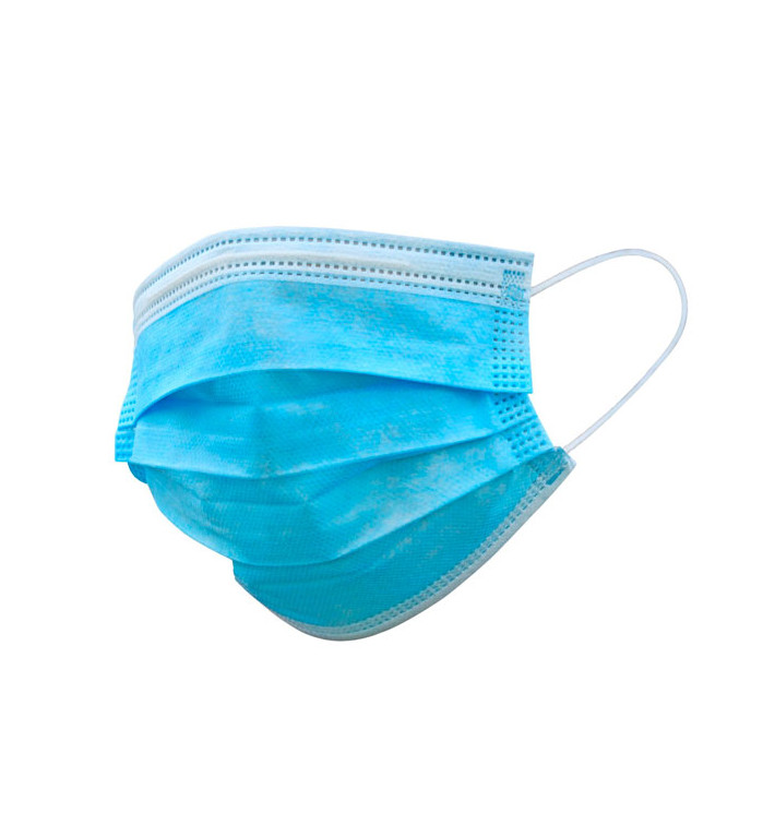 Máscara com Elástico TNT 3D Tipo I Azul (50 Uds) Máscara com Elástico TNT 3D Tipo I Azul (50 Uds)