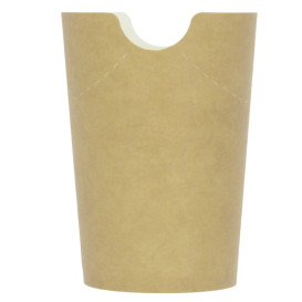 Copo Anti-gordura efeito Kraft com Tampa 14Oz/420ml (1000 Uds)