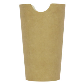Copo Anti-gordura efeito Kraft com Tampa 16Oz/480ml (50 Uds)