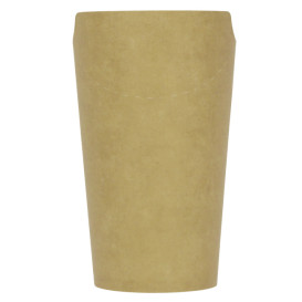 Copo Anti-gordura efeito Kraft com Tampa 16Oz/480ml (50 Uds)