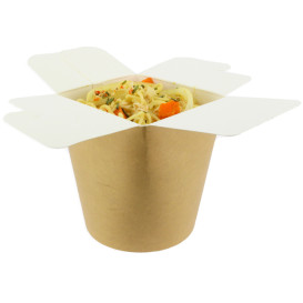 Embalagem Fechado Takeaway 100% ECO Kraft 16Oz/480ml (50 Uds)