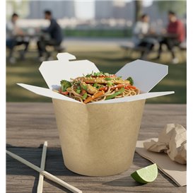Embalagem Fechado Takeaway 100% ECO Kraft 16Oz/480ml (500 Uds)