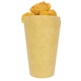 Copo Anti-gordura efeito Kraft com Tampa 16Oz/480ml (1000 Uds)