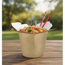Embalagem Fechado Takeaway 100% ECO Kraft 16Oz/480ml (50 Uds)