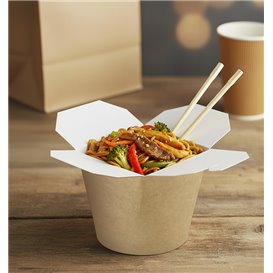 Embalagem Fechado Takeaway 100% ECO Kraft 26Oz/780ml (500 Uds)