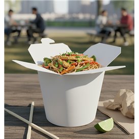 Embalagem Fechado Takeaway 100% ECO Branco 16Oz/480ml (500 Uds)