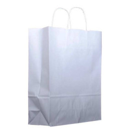 Saco Papel Kraft Branco Asas 100g 44x15x46cm (25 Uds)