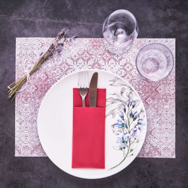 Toalhete Papel Mesa 30x40cm "Mozaik" Bordô 40g/m² (1000 Uds)
