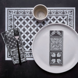 Toalhete Papel Mesa 30x40cm "Alhambra" Preto 50g/m² (1000 Uds)