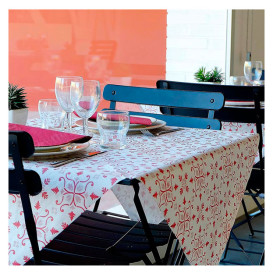 Toalha Papel Cortado Mesa 1x1m "La Valenciana" Bordô 40g/m² (400 Uds)