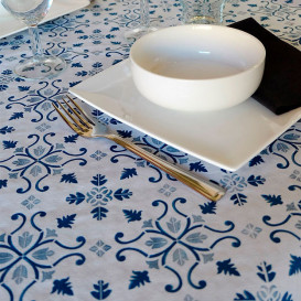 Toalha Papel Cortado Mesa 1x1m "La Valenciana" Turquesa 40g/m² (400 Uds)