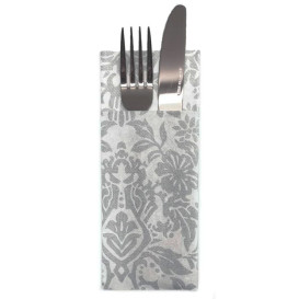 Guardanapos Canguru Airlaid  "Versalles" Cinza 33x40cm 55g/m² (40 Uds)