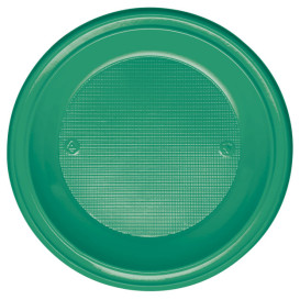 Prato Plastico PS Fundo Verde Ø220mm (30 Unidades)