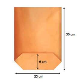 Saco de Papel Cilíndrico com Base Hexagonal Kraft 23x35cm (1000 Uds)