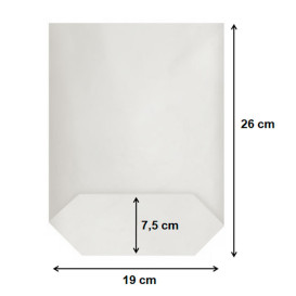 Saco de Papel Cilíndrico com Base Hexagonal Branco 19x26cm (50 Uds)