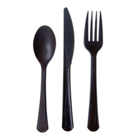 Faca Compostáveis CPLA Premium Preto 18,3 cm (25 Uds)