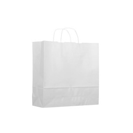 Saco Papel Kraft Branco Asas 100g 18+8x24cm (25 Uds)