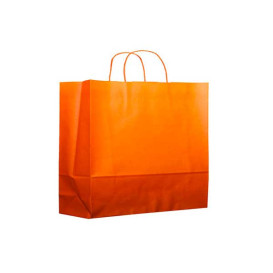 Saco Papel Laranja com Asas 80g 20+10x29cm (25 Uds)