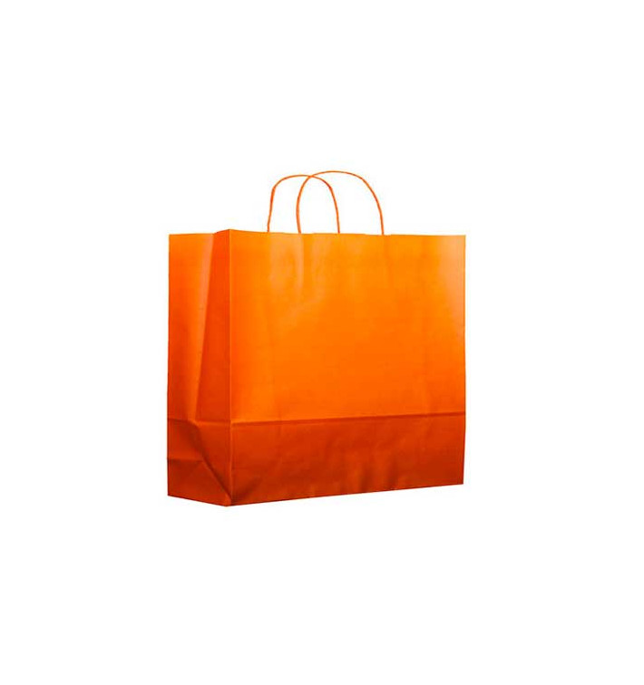 Saco Papel Laranja com Asas 80g 20+10x29cm (25 Uds) Saco Papel Laranja com Asas 80g 20+10x29cm (25 Uds)