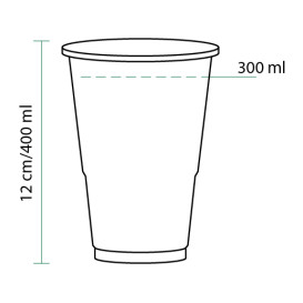 Copo de Plastico Transparente PP 400 ml (1550 Unidades)
