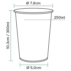 Copo PLA Bio Transparente 299ml Ø7,8cm (2000 Uds)