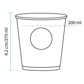 Copo de Cartão "Specialty to go" 9Oz/270ml Ø8,0cm (1000 Uds)