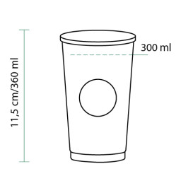 Copo de Cartão "Specialty to go" 12Oz/360ml Ø8,0cm (1100 Uds)