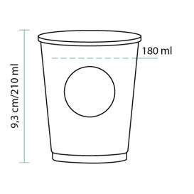 Copo de Cartão PLA BioWare 8 Oz/240ml Ø7,0cm (100 Uds)