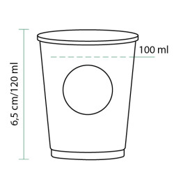 Copo de Cartão BioWare PLA 4 Oz/120ml Ø6,2cm (2000 Uds)