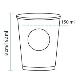 Copo de Cartão BioWare PLA 6Oz/192ml Ø7,0cm (100 Uds)