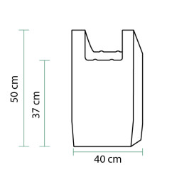 Saco Plastico Alça Biodegradável 100% 40x50cm (100 Uds)