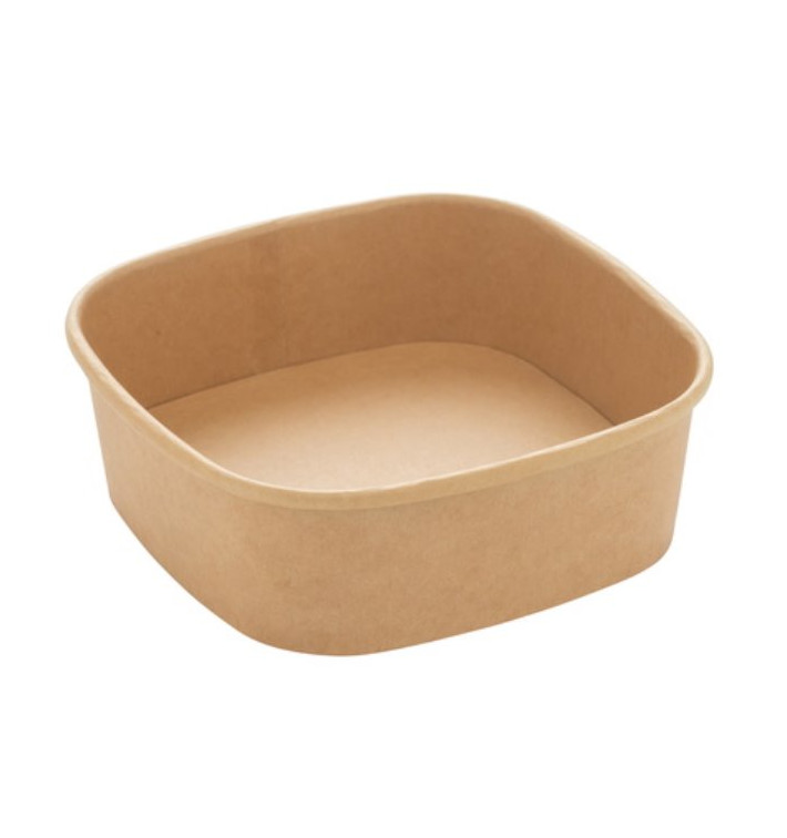 Terrina Quadrada de Cartão Kraft 350ml 13x13x4,3cm (50 Uds) Terrina Quadrada de Cartão Kraft 350ml 13x13x4,3cm (50 Uds)