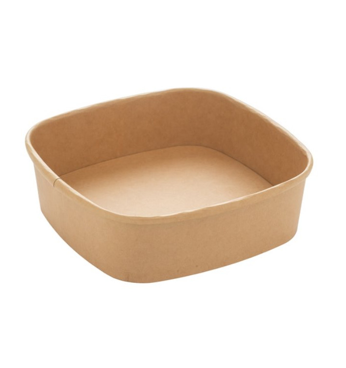 Terrina Quadrada de Cartão Kraft 750ml 17x17x5cm (300 Uds) Terrina Quadrada de Cartão Kraft 750ml 17x17x5cm (300 Uds)