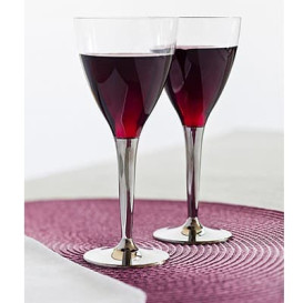 Copo Plastico Vinho Pé Prata 130 ml (100 Uds)
