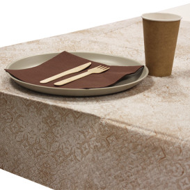Toalha Papel Cortado Mesa 1x1m "Mozaik" Creme 40g/m² (400 Uds)