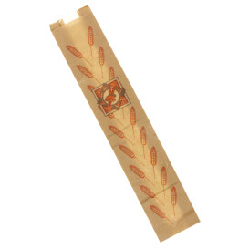 Saco de Papel Kraft Janela "Espigas" 14+7x55cm (125 Uds)
