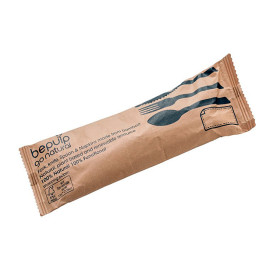 Conjunto de Talheres de Bambu com Guardanapo 3Pcs (50 Sets)