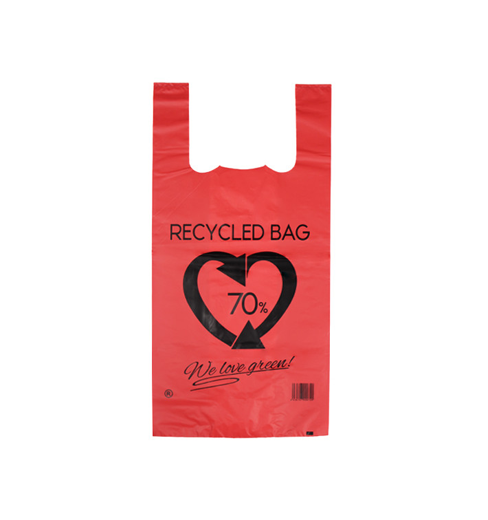 Saco Plastico 70% Reciclado Vermelho 42x53cm 50µm (50 Uds) Saco Plastico 70% Reciclado Vermelho 42x53cm 50µm (50 Uds)