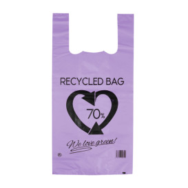 Saco Plastico 70% Reciclado Lilás 42x53cm 50µm (50 Uds)