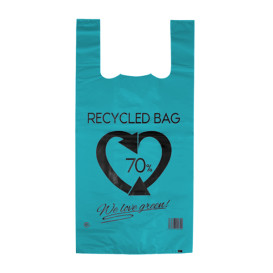 Saco Plastico 70% Reciclado Azul 42x53cm 50µm (1.000 Uds)