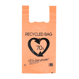 Saco Plastico 70% Reciclado Laranja 42x53cm 50µm (50 Uds)