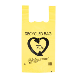 Saco Plastico 70% Reciclado Amarelo 42x53cm 50µm (50 Uds)