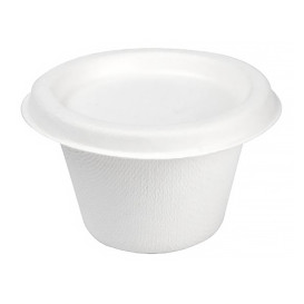 Tampa Copo Cana-de-açúcar Bagaço Branco 120ml (50 uds)