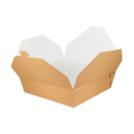 Caixa Cartão TakeAway Kraft 21,7x21,7x6cm 2910ml (35 Uds)
