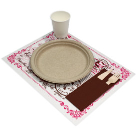 Toalhete de Mesa de Papel Branco "Paris" 30x40cm 40g/m² (1.000 Uds)