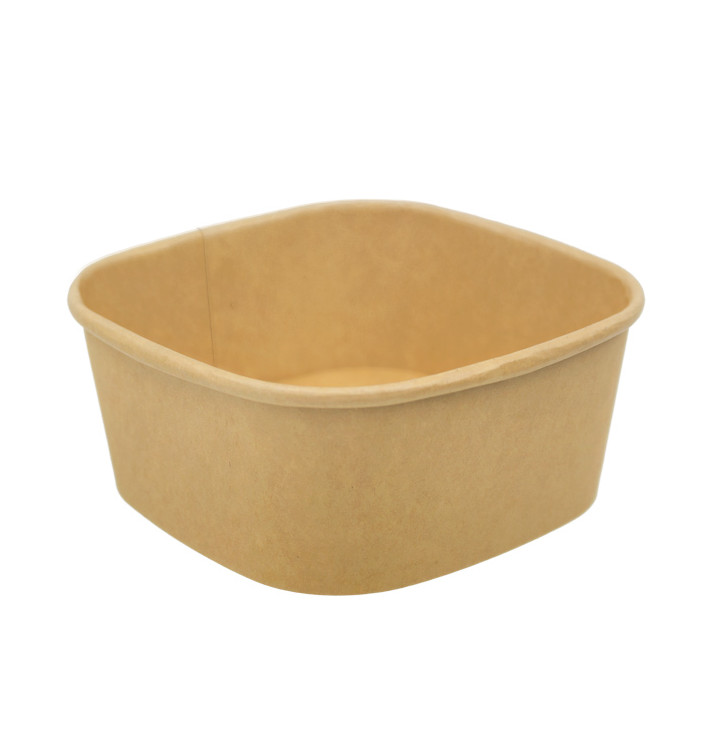 Terrina Quadrada de Cartão Kraft 500ml 13x13x5,6cm (300 Uds) Terrina Quadrada de Cartão Kraft 500ml 13x13x5,6cm (300 Uds)