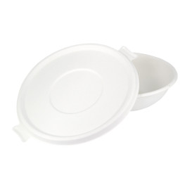 Tampa de Cana-de-Açúcar Branco para Tigela 710 y 1360ml (50 Uds)