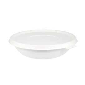 Tampa de Cana-de-Açúcar Branco para Tigela 710 y 1360ml (50 Uds)
