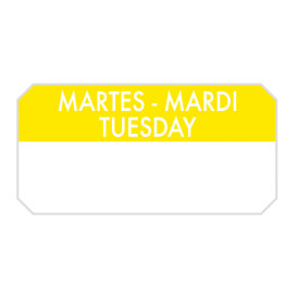 Rolo Adesivo Retangular "Tuesday" 5x2,5cm (1.000 Uds)